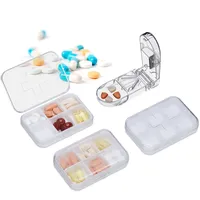 Relaxdays Pillendose 3er Set, 6 Fächer, Tablettenteiler, leicht, handlich, unterwegs, Kunststoff, Reise Pillenbox, weiß