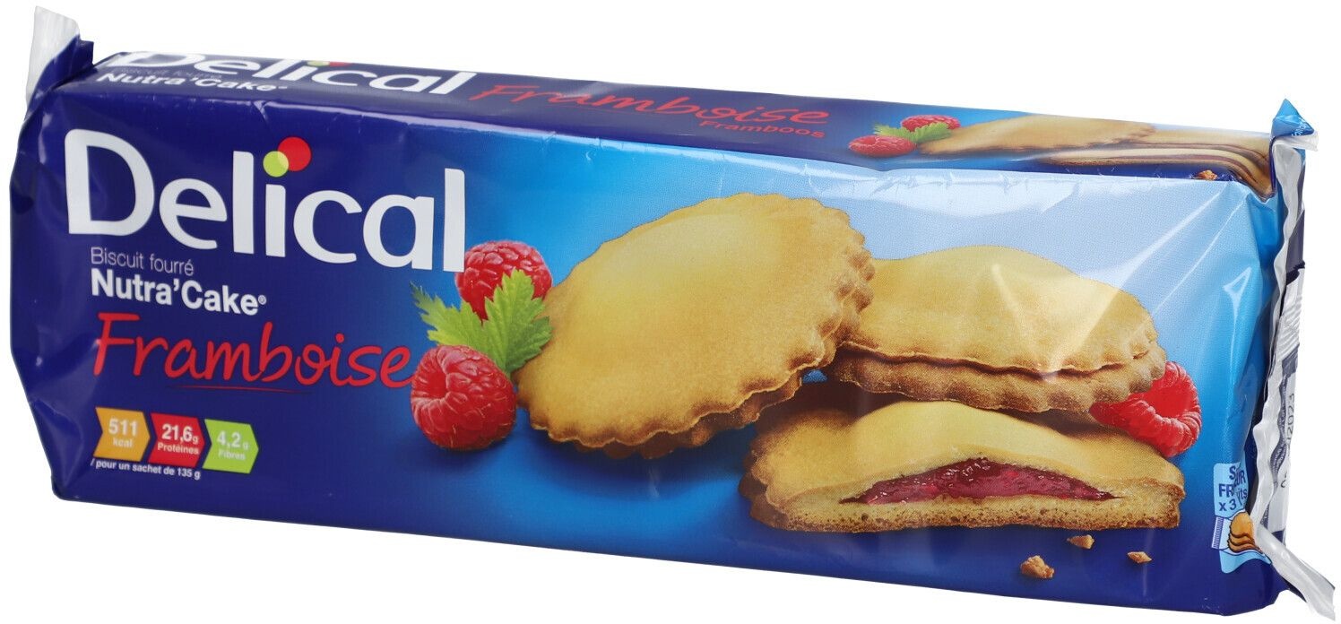 Delical Nutra'Cake Framboise 3x135 g Cookies