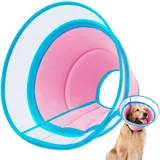 Halskrause Hund Weich, Schutzkragen Leckschutz Hund, Atmungsaktive Hunde Halskrause, Einstellbarer Hundekragen Leckschutz, Leicht Halskrausen für Hunde, Haustier Elisabethanischer(Size 5, Pink)