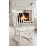 JVmoebel Schaukelstuhl Schaukelsessel Weiß Modern Holz Ergonomische Sitzfläche weiß