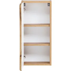 WELLTIME Hängeschrank "Stubach", braun (wotaneiche), B:30cm H:64cm T:20cm, MDF, Schränke, Bad-Hängeschrank, Tür mit Baumkante