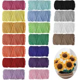 18 Stück Makramee Garn 2mm X 30m, Baumwollgarn Baumwollkordel Baumwollseil, Makramee Set, Baumwollschnur Macrame Garn, Makramee Baumwollgarn Set, Für DIY Handwerk Basteln Stricken Boho Deko