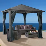 Konifera Pavillon »Samos«, BxT: 300x300 cm, Stahlgestell, ohne Seitenteile, grau