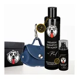 CrazyDogPaul Hundekotbeutel PREMIUM Hunde-Fellpflege + praktisches MiniBag für die Hundeleine, Zubehör für 1 x Hundeshampoo, 1 x Fellpflegespray, 1 x Pfotenbalsam von CrazyDogPaul, 1 x MiniBag für die Hundeleine - Farbe: orange, - Luxuriöses Geschenk für Hundebesitzer