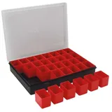 Tayg Sortimentskasten, 32 Herausnehmbare Fächer, 330 x 247 x 54 mm Schwarz/Rot