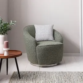 Livora Sessel FIONA Polyester 79 x 81 x 74 cm Dunkelgrün mit Kissen