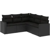 vidaXL Garten-Lounge-Set 5-tlg. schwarz