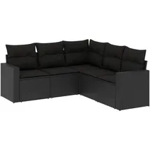 vidaXL Garten-Lounge-Set 5-tlg. schwarz