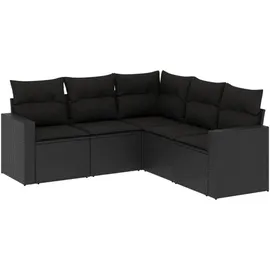 vidaXL Garten-Lounge-Set 5-tlg. schwarz