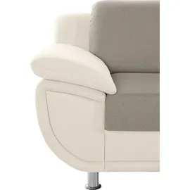 TRENDMANUFAKTUR Ecksofa "Rondo 3, zeitlos und modern, im Materialmix, L-Form", beige (beige, tan), B:267cm H:85cm T:247cm, Luxus-Microfaser ALCAZAR;Struktur fein;Kunstleder SOFTLUX / Struktur (77% Polyester; 23% Polyacryl), Sofas, Ecksofa, wahlweise Federkern für hohen 
