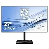 Philips 279C9 - 27 Zoll UHD USB-C Docking Monitor, höhenverstellbar, HDR400 (3840x2160, 60 Hz, HDMI 2.0, DisplayPort, USB Hub) schwarz