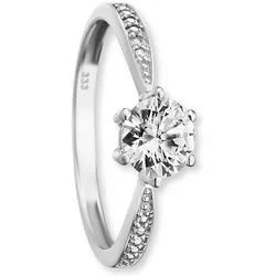 Goldring ONE ELEMENT "Zirkonia Ring aus 333 Weißgold" Gr. 54, silber, Fingerringe, Damen, 54,mit Zirkonia, Weißgold 333, Damen Gold Schmuck