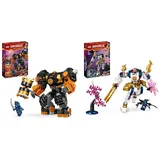 LEGO NINJAGO Coles Erdmech, Actionfiguren-Spielzeug mit veränderbarem Mech & NINJAGO Soras Technikmech, Actionfiguren-Spielzeug für Kinder, Ninja-Set