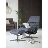 Stressless Stressless® Relaxsessel »Reno«, mit Cross Base, Größe S, M & L, Holzakzent Schwarz blau