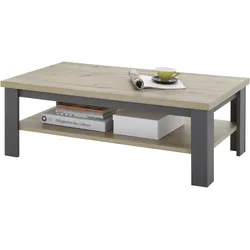Couchtisch STOLKOM "Venezia Wohnzimmertisch, Eiche Artisan Dekor, BxHxT 115x40x65 cm", artisan eiche, anthrazit dekor, anthrazit dekor, artisan eiche dekor, H:40cm, Tische, Ablageboden, Absetzungen alufarben, Klassisches Design