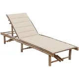vidaXL Garten-Sonnenliege 200 x 60 x 30 cm Beige