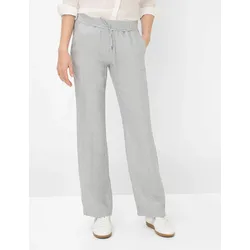 Culotte BRAX "Style FARINA", Damen, Gr. 42, Normalgrößen, grau, 100% Leinen, Hosen