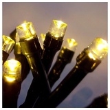 Nipach GmbH 200er LED Lichterkette Innen und Außen grünes Kabel Weihnachtsbeleuchtung (warmweiß)