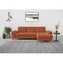sit&more Ecksofa »Westham L-Form«, mit Recamiere, mit oder ohne Bettfunktion, Bettkasten, Füße Eiche orange