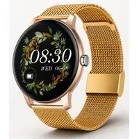 Smartwatch Damen Gold Fitnesstracker Fitnessuhr für iPhone Samsung Galaxy Xiaomi