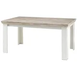 Lomadox Esstisch FERNA-61, Pinie dunkel Nb. und Gestell Pinie weiß Nb. 160x76x90cm weiß