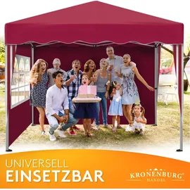Kronenburg Handel Kronenburg Faltpavillon 3 x 3 m inkl. 2 Seitenteile Rot