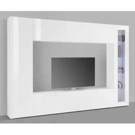 INOSIGN Wohnwand INOSIGN "Maruska", weiß (weiß hochglanz), B:260cm H:180cm T:30cm, Holzwerkstoff, Kastenmöbel-Sets, Wohnwand, Front/ Korpus weiß Hochglanz