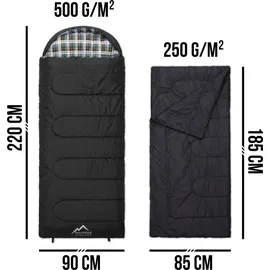 Normani 4-in-1 Schlafsack - Schwarz