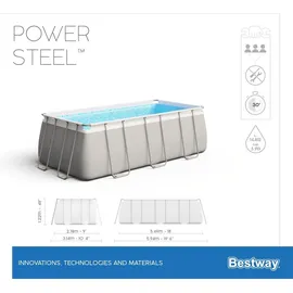 BESTWAY Power Steel Frame Pool Set 549 x 274 x 122 cm inkl. Sandfilteranlage 56466