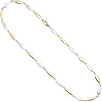 Goldkette JOBO Halsketten Gr. Gelbgold 585-Weißgold 585, L: 45cm, gelb (gelbgold 585) Damen 585 Gold bicolor 45 cm