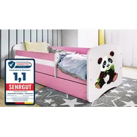 raumhirsch furniture Kinderbett Panda 80 x 180 cm Holzwerkstoff rosa