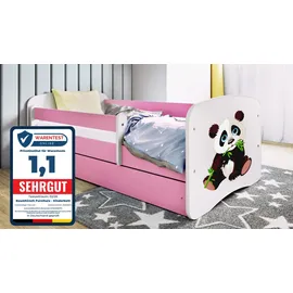 raumhirsch furniture Kinderbett Panda 80 x 180 cm Holzwerkstoff rosa