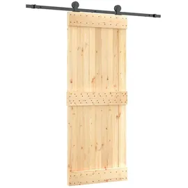 vidaXL Schiebetür rechts 80 x 210 cm Braun/Schwarz