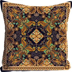 Dekokissen QUEENCE "Ornament", bunt (bunt, ornamente, bedruckt), B:40cm L:40cm, Polyester, Dekokissen_Sitzkissen_Kissenhüllen, Kissenhülle ohne Füllung, 1 Stück