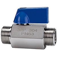 Riegler Mini-Kugelhahn, Edelstahl 1.4401, AG/AG, G 3/8, DN 10