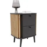 xonox.home Nachtschrank Pure 45 x 60 x 33 cm Grau/Eiche