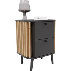 xonox.home Nachtschrank Pure 45 x 60 x 33 cm Grau/Eiche