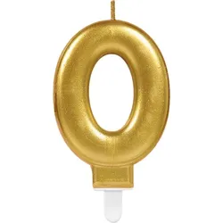 Kerze gold Zahl 0