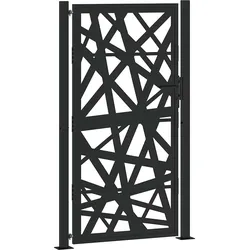 vidaXL Gartentor Schwarz 105x180 cm Stahl Lichtdesign