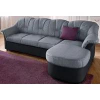DOMO collection Eckcouch Kunstleder 3-Sitzer Schwarz/Silber
