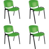 Topsit Besucherstuhl Kunststoff, stapelbar, Vierfußstuhl, Kunststoff, grün, 4 Stück