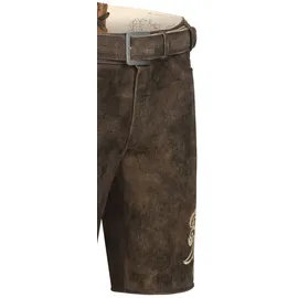 Nübler Trachtenlederhose NÜBLER "Lederhosen kurz Latz Hudson", Herren, Gr. 52, EURO, braun, Obermaterial: 100% Lammleder LEL., Hosen