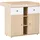 Beliani Wickeltisch Schrank Holzoptik braun 69x90x90 cm 2 Schubladen 3 Fächer 2 Türen Delisle