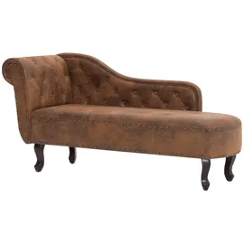 vidaXL Chaiselongue Braun Wildleder-Optik