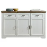 Die Möbelfundgrube Sideboard Pinie weiß - Artisan Eiche 166 cm - JASMIN