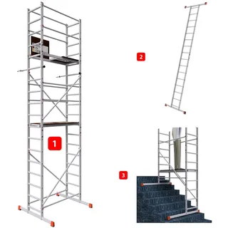 ALTEC Aluminium-Technik ALTEC AluCombine® 3.0 | 6m | Alu Standgerüst mit Traverse Wandanker | Baugerüst Montagegerüst Anlegeleiter