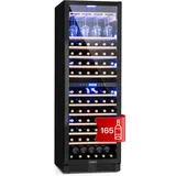 Klarstein Weinkühlschrank, 2 Zonen Getränkekühlschrank, 425L Einbau-Weinschrank Schmal, Wein-Kühlschrank mit Glastür, Indoor/Outdoor Flaschenkühlschrank, Wine Fridge 5-20°C, 162 Flaschen