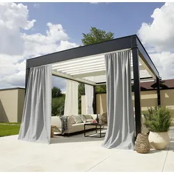 Vorhang nach Maß NEUTEX FOR YOU "Outdoorvorhang SOLERO", grau, B:300cm H:160cm, Jacquard, Obermaterial: 100% Polyacryl, Gardinen nach Maß, Uni Outdoorvorhang mit leichter Struktur