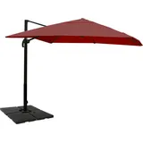 MCW MCW, Sonnenschirm, 3x4m (Ø5m) Polyester/Alu 26kg ~ bordeaux mit Ständer