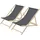 ECD Germany 2er Set Liegestuhl 117 x 52 x 83 cm Anthrazit